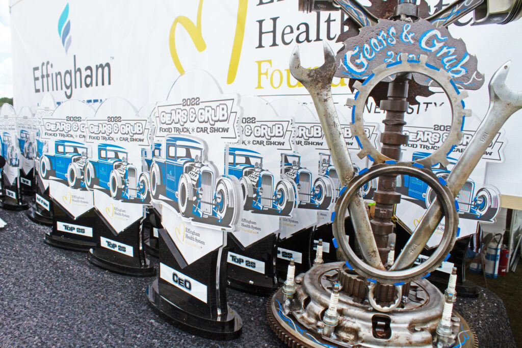 Gears and Grub car show Effingham Health System foundation event multiple prizes and awards